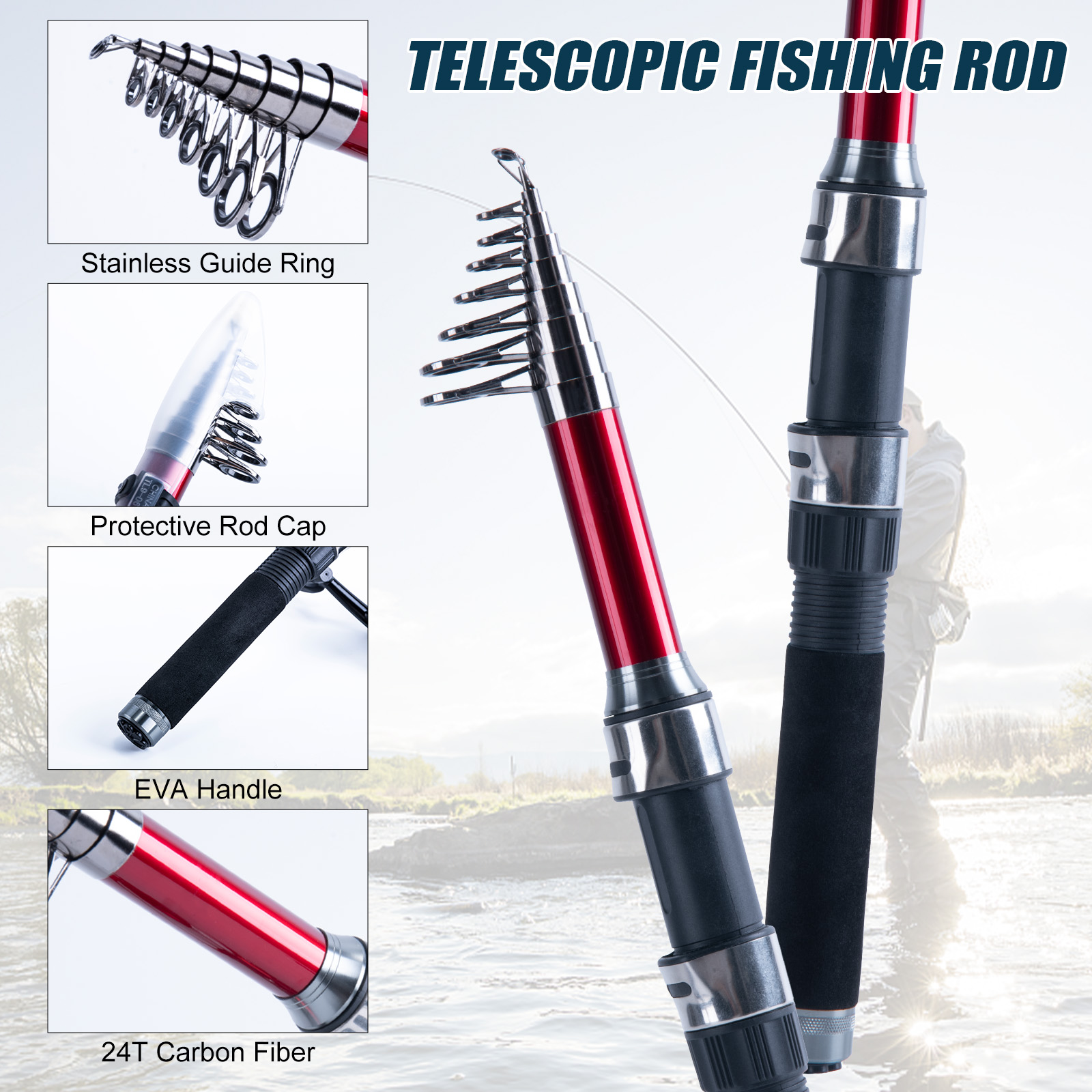 Goture Telescopic Fishing Rod  - đánh giá và giá Fishing Rod Building Kit
