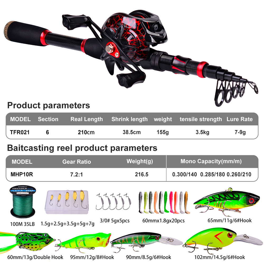 Carbon Fiber Long Casting Bait - đánh giá và giá Fishing Rod Combo