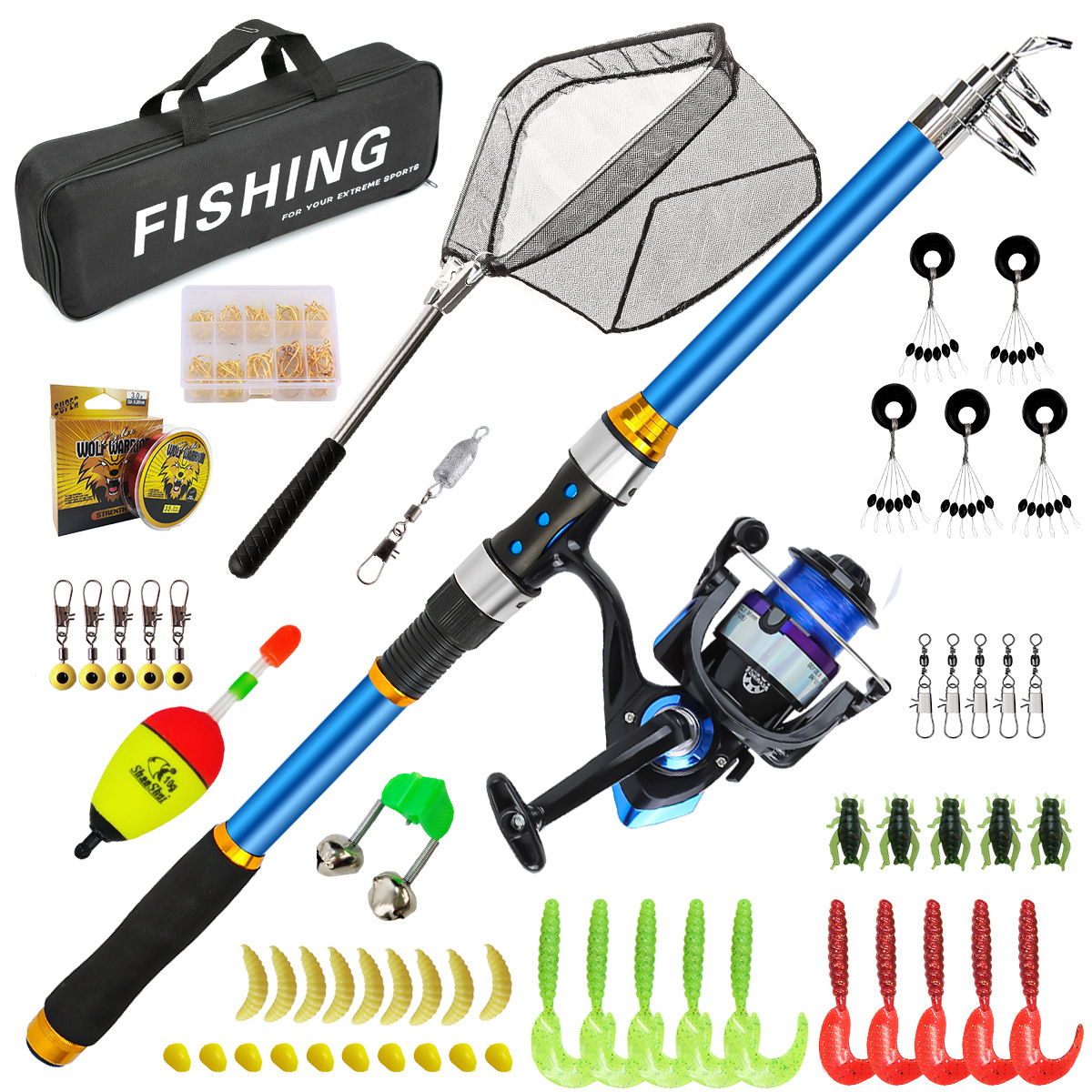 2.1-3.6M Telescopic Glass Fibe - đánh giá và giá Fishing Rod Spinning