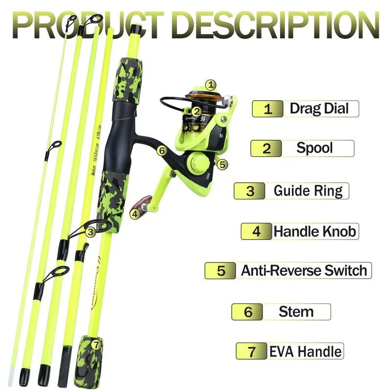 Sougayilang Portable 5 Section - đánh giá và giá Fishing Rod Combo